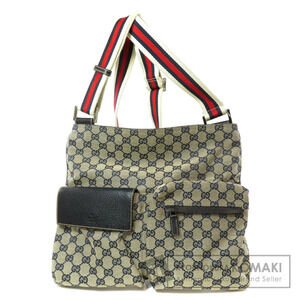 Gucci GG Canvas Sherry Line Messenger Bag Beige Blue